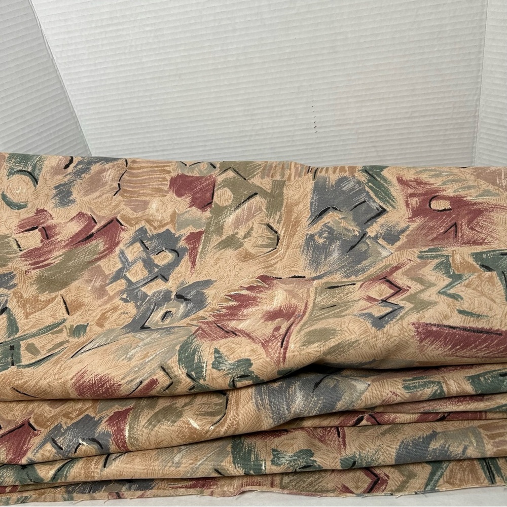 Abstract multicolor vintage Mill Creek fabric screen vat dyes